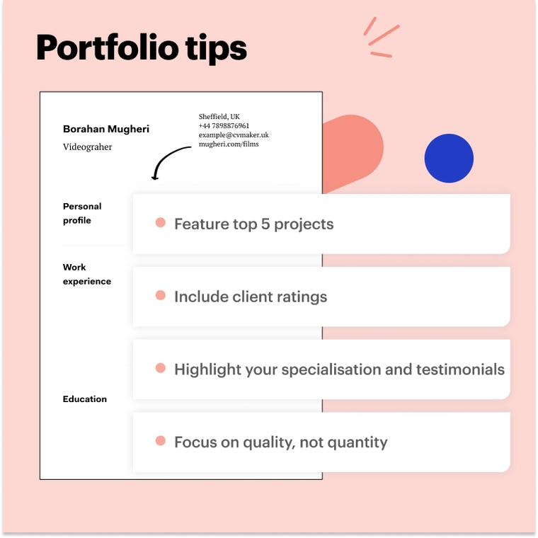 Videographer CV - Portfolio tips Videographer CV - Portfolio tips