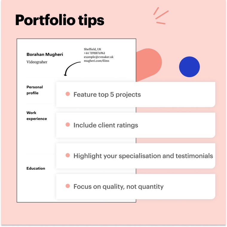 Videographer CV - Portfolio tips 