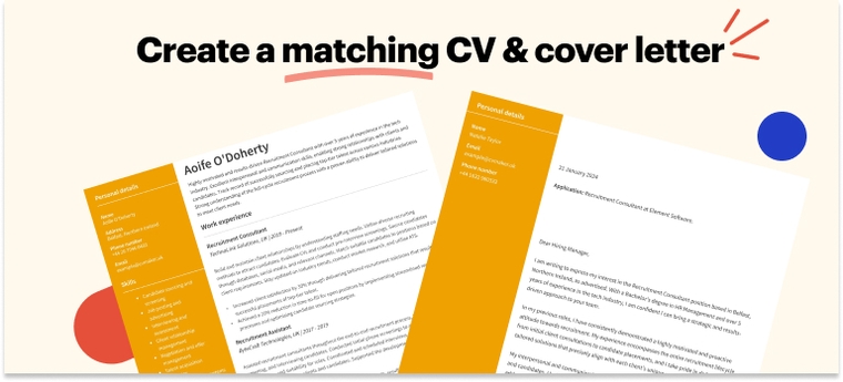 matching recruitment CV and cover letter