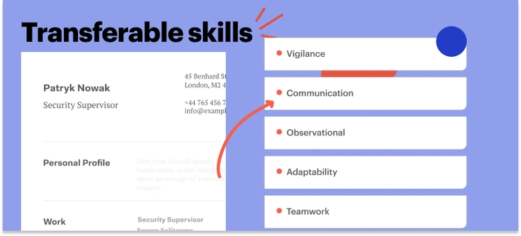 Transferable skills security guard CV Transferable skills security guard CV