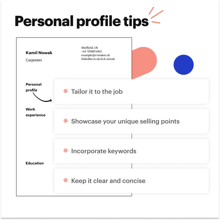Carpenter CV - Personal profile tips