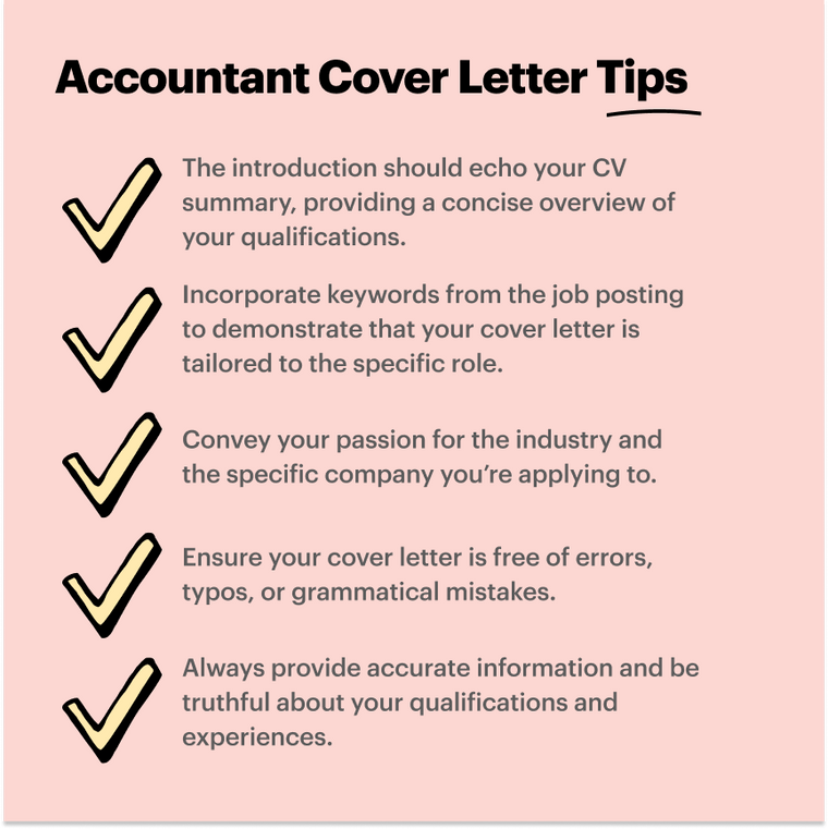 Top tips for an accounting cover letter