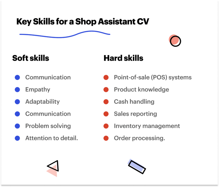 Soft and Hard skills for a Shop Assistant CV