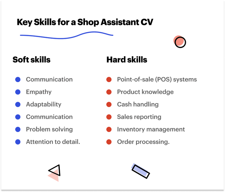 Soft and Hard skills for a Shop Assistant CV Soft and Hard skills for a Shop Assistant CV