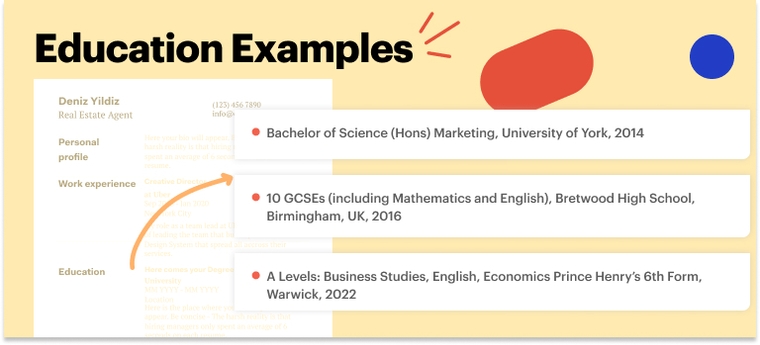 Education on Real Estate Agent CV examples Education on Real Estate Agent CV examples