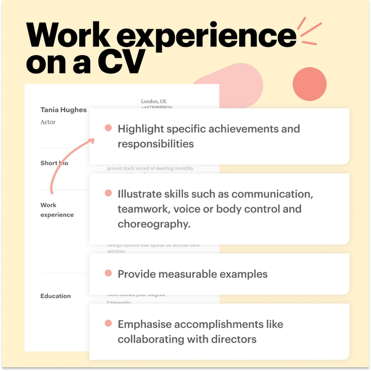 Work experience on a CV Work experience on a CV