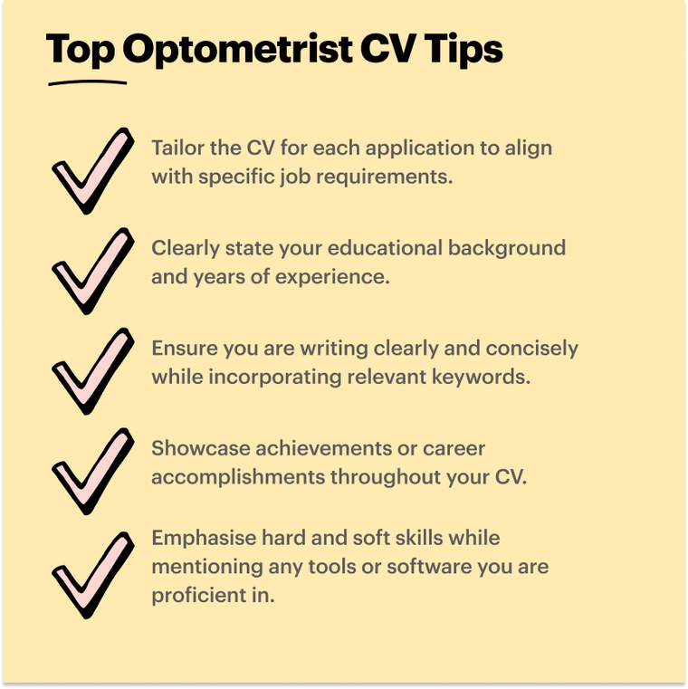 Top tips for Optometrist CV