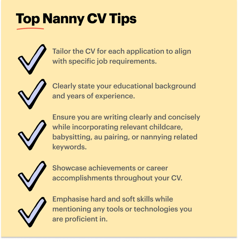 nanny CV top tips